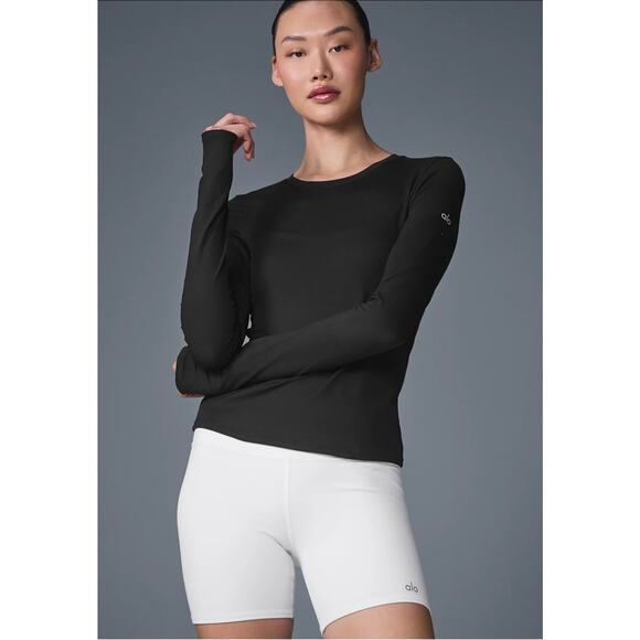 ALO Yoga Tops - Alo Women's Alosoft Finesse Long Sleeve Top Activewear Yoga Athletic Dark Gray